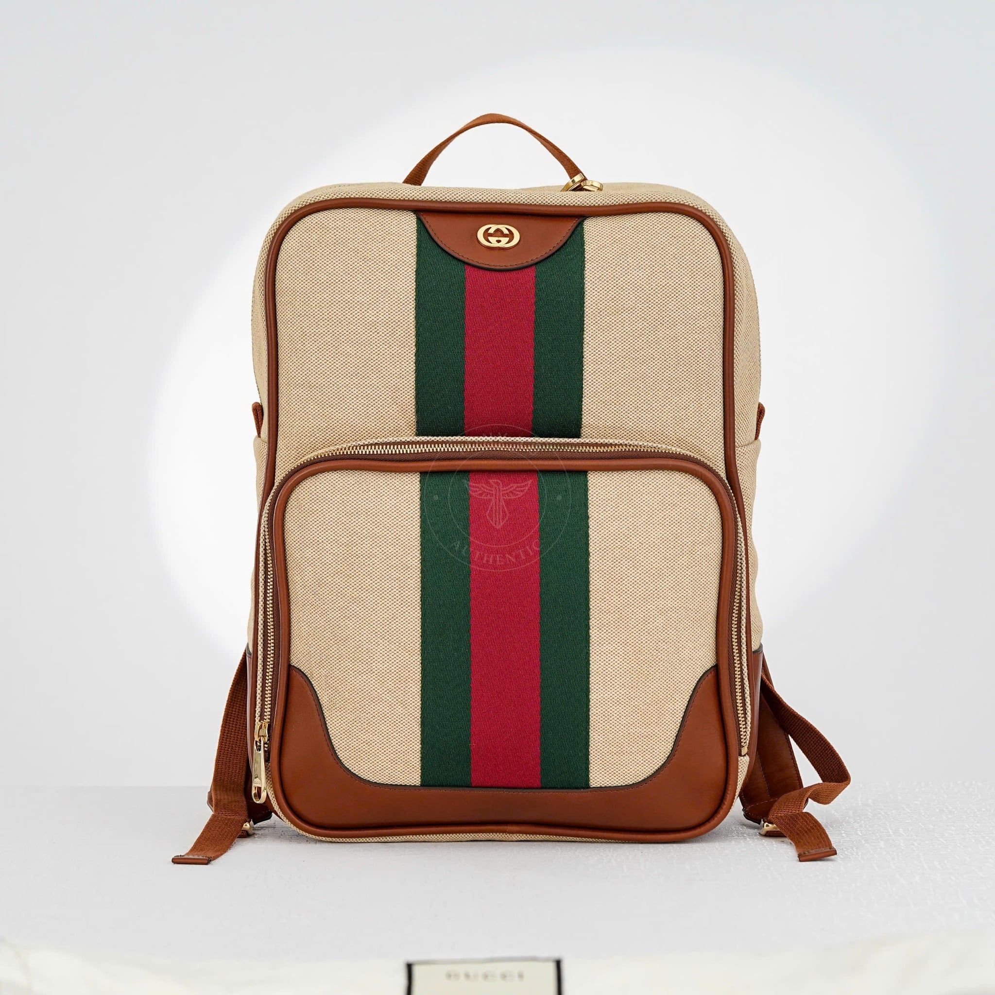 Balo Gucci Vintage Web Striped Full Canvas Size 38