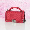 Túi đeo Chanel Boy Top Handle Red Calfskin Medium