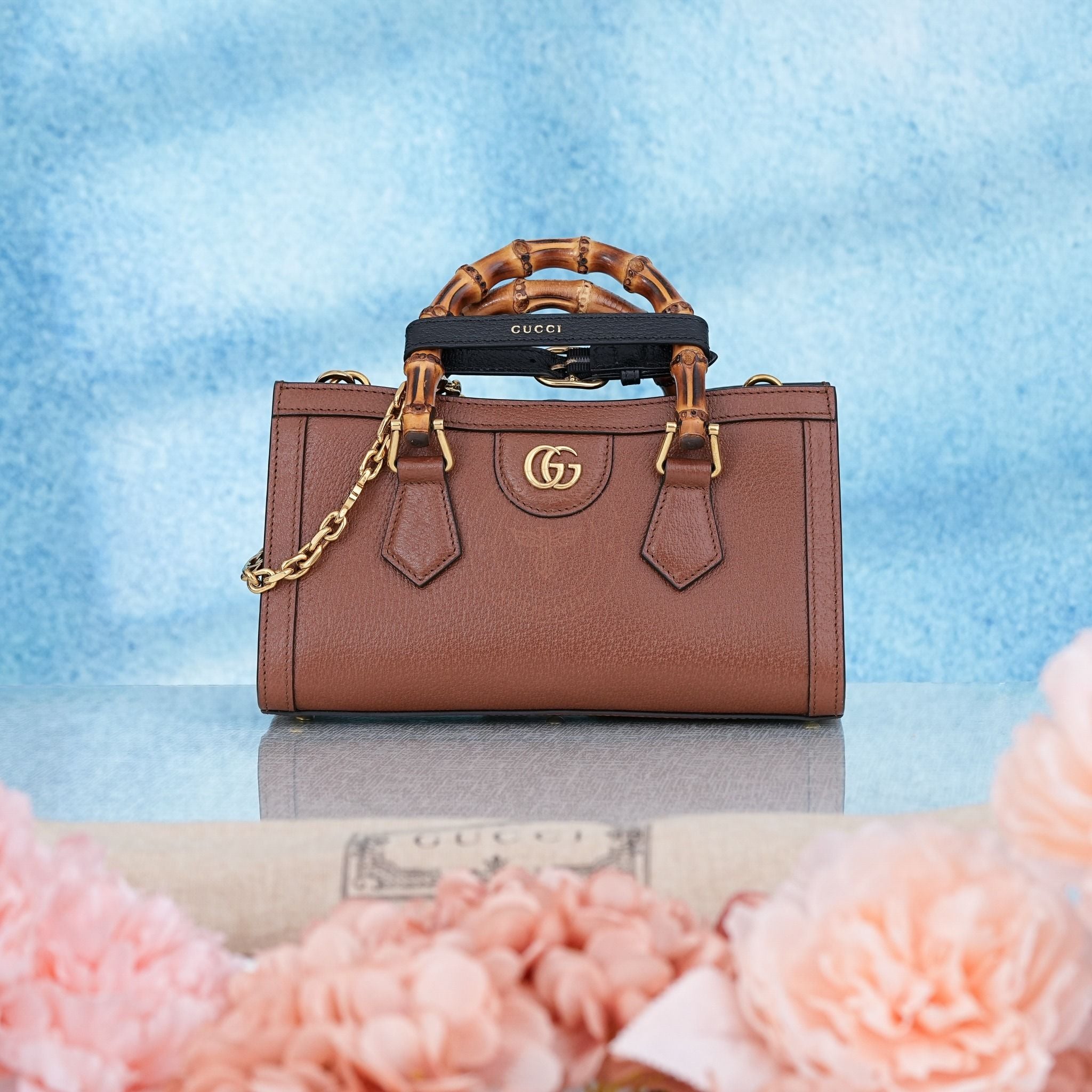 Túi Gucci Mini Diana Bamboo in Brown size 25