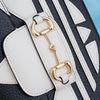Túi đeo Gucci x Adidas Mini Horsebit Goaskin (Đen Trắng)