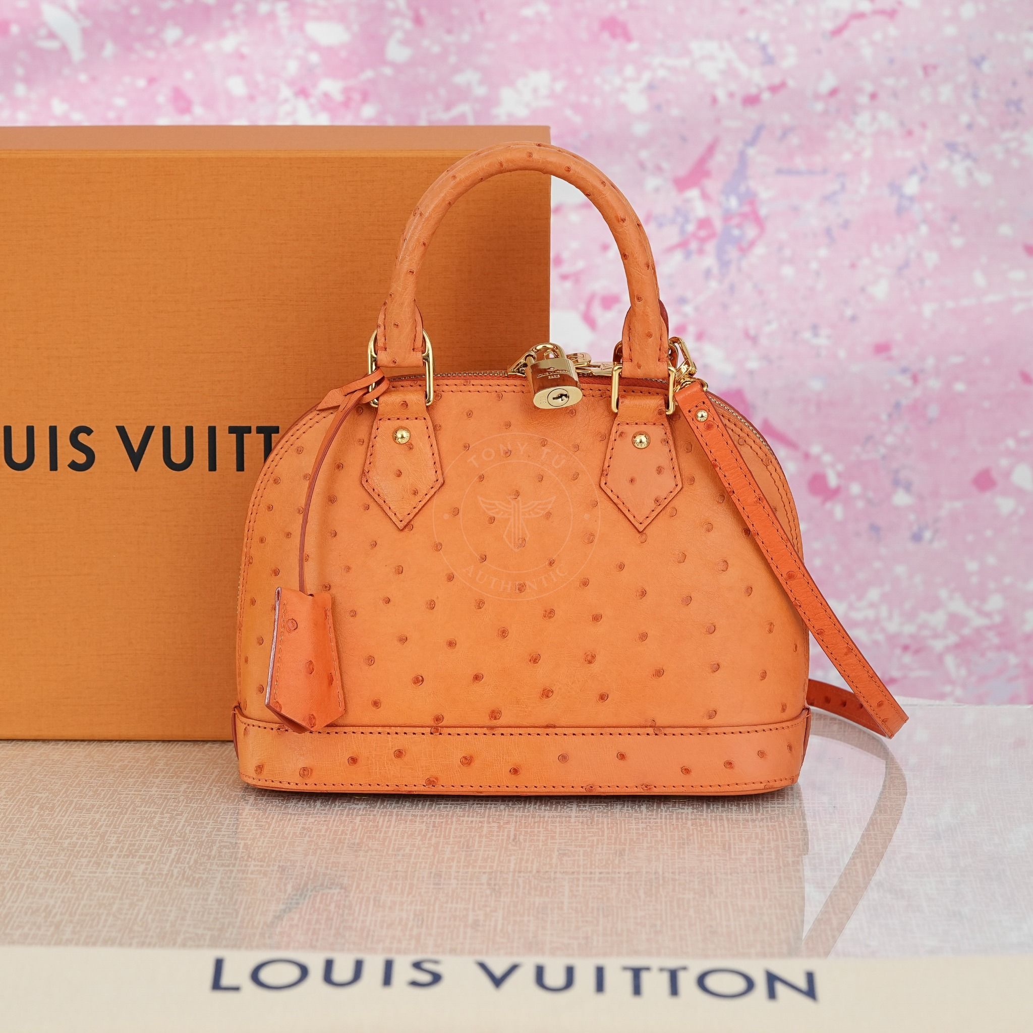Túi đeo Louis Vuitton Alma BB Mandarin Ostrich
