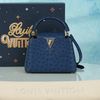 Túi đeo Louis Vuitton Capucines Mini Navy Ostrich