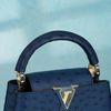 Túi đeo Louis Vuitton Capucines Mini Navy Ostrich