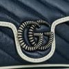 Túi đeo Gucci GG Marmont Navy Blue/White Calfskin (Xanh Navy) size Mini