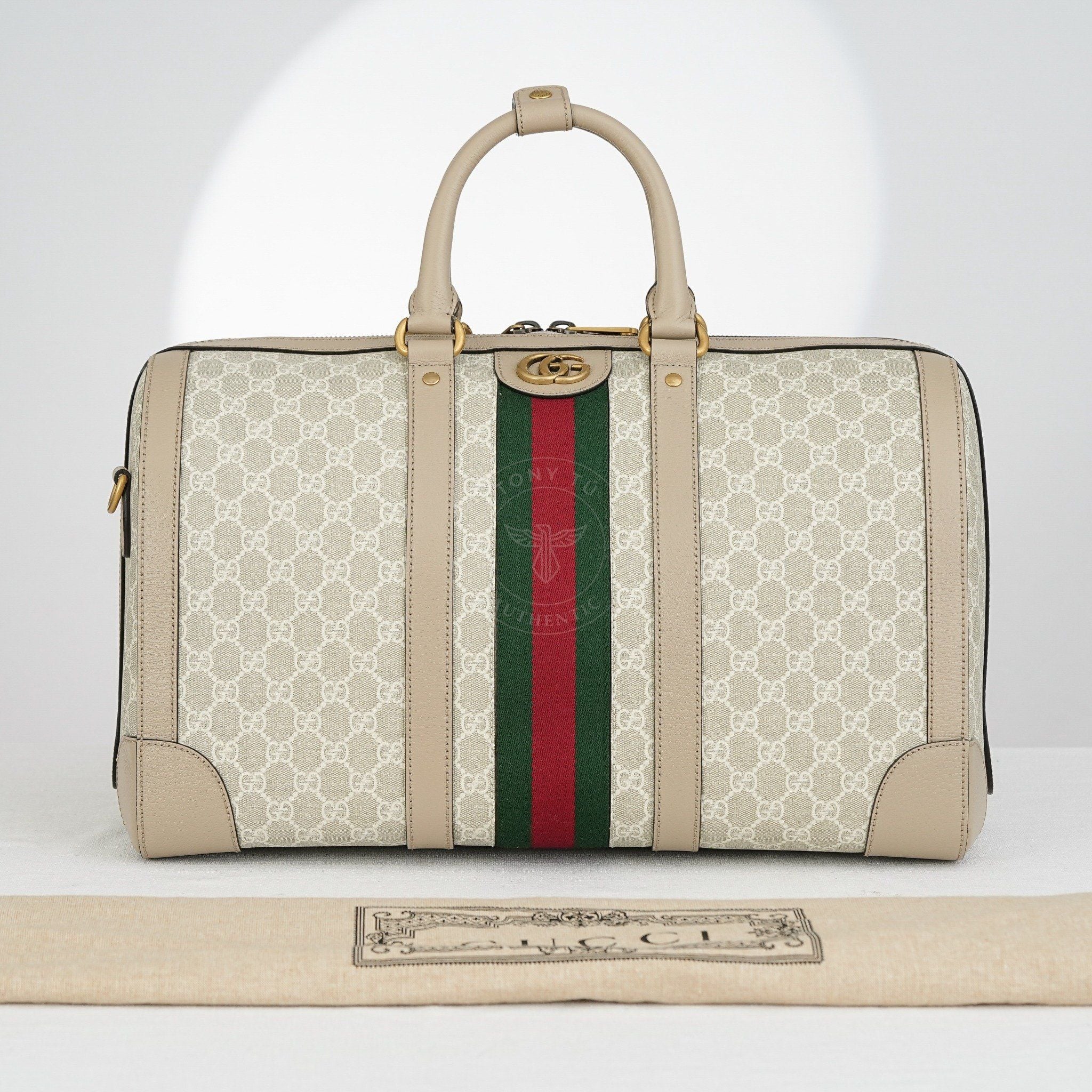 Túi du lịch Gucci Savoy Medium Duffle GG Supreme (Cream) size 45