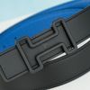 Thắt lưng Hermès Rider Reversible Box Calf/Togo (Đen/Xanh) size 85