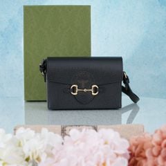 Túi Gucci Azalea Horsebit 1955 Goatskin size 18 (Đen)