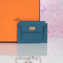 Ví nhỏ Hermès Kelly Pocket Compact Bleu Electrique Epsom