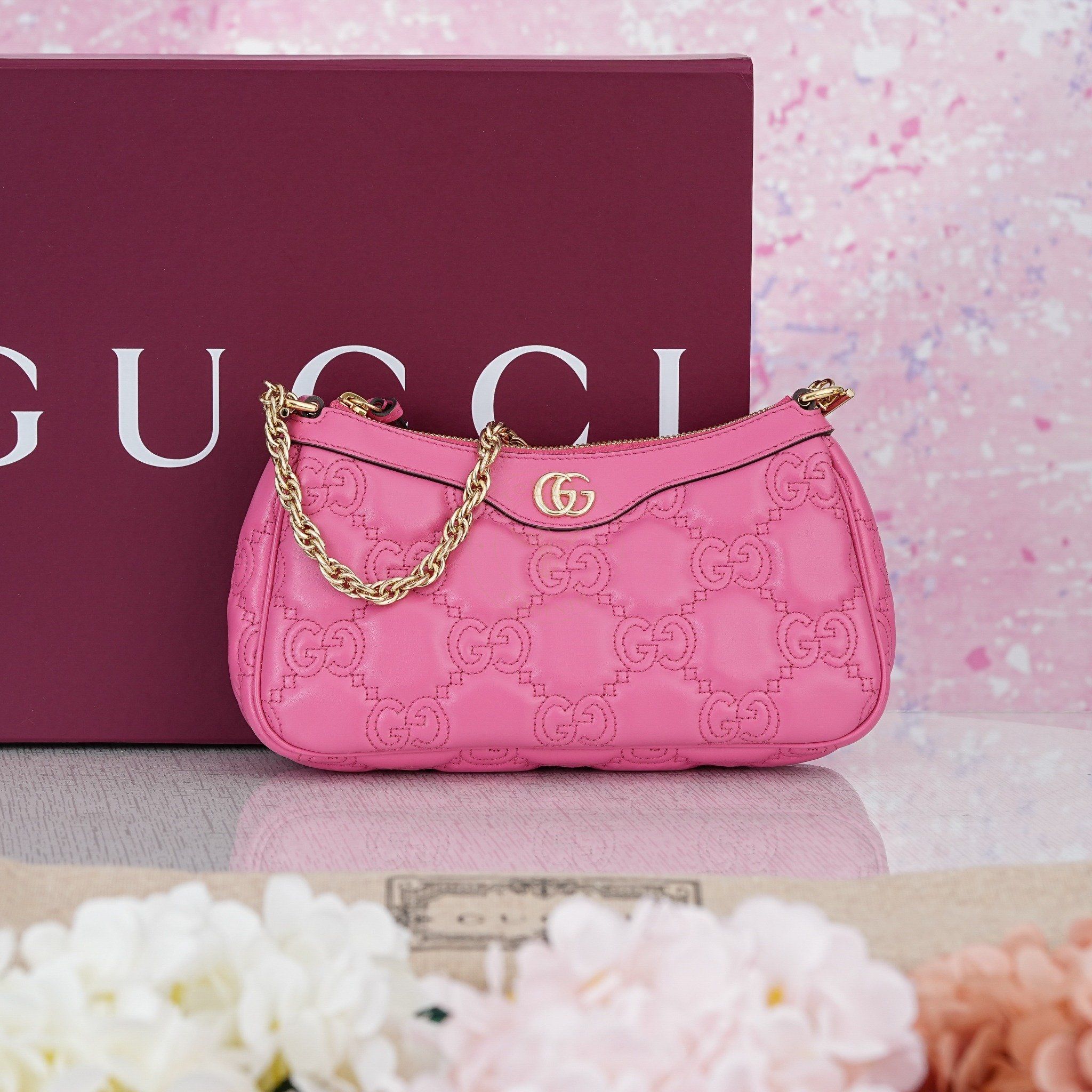 Túi Gucci GG Rosewood Matelassé size 24