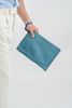 Pouch Gucci Signature Logo Calfskin In Blue