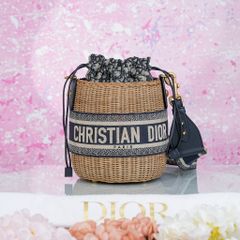 Túi đeo Christian Dior Wicker Bucket Oblique