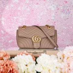 Túi đeo Gucci GG Marmont Nude Matelassé size Small