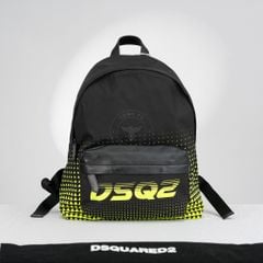 Balo Dsquared2 Two-Tone Backpack With Leather Trims in Black
