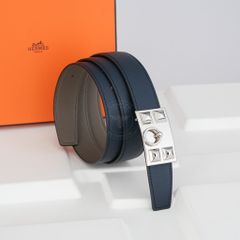 Thắt lưng Hermès Collier Golden De Chien Boxcalf/Togo (Đen/Xám) size 95