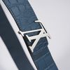 Thắt lưng Louis Vuitton Initiales Bleu Nuit Crocodile size 95 (Xanh đậm)