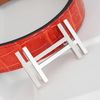 Thắt lưng Hermès H Signature/ H Au Carré Red Crocodile size 85 (nữ)