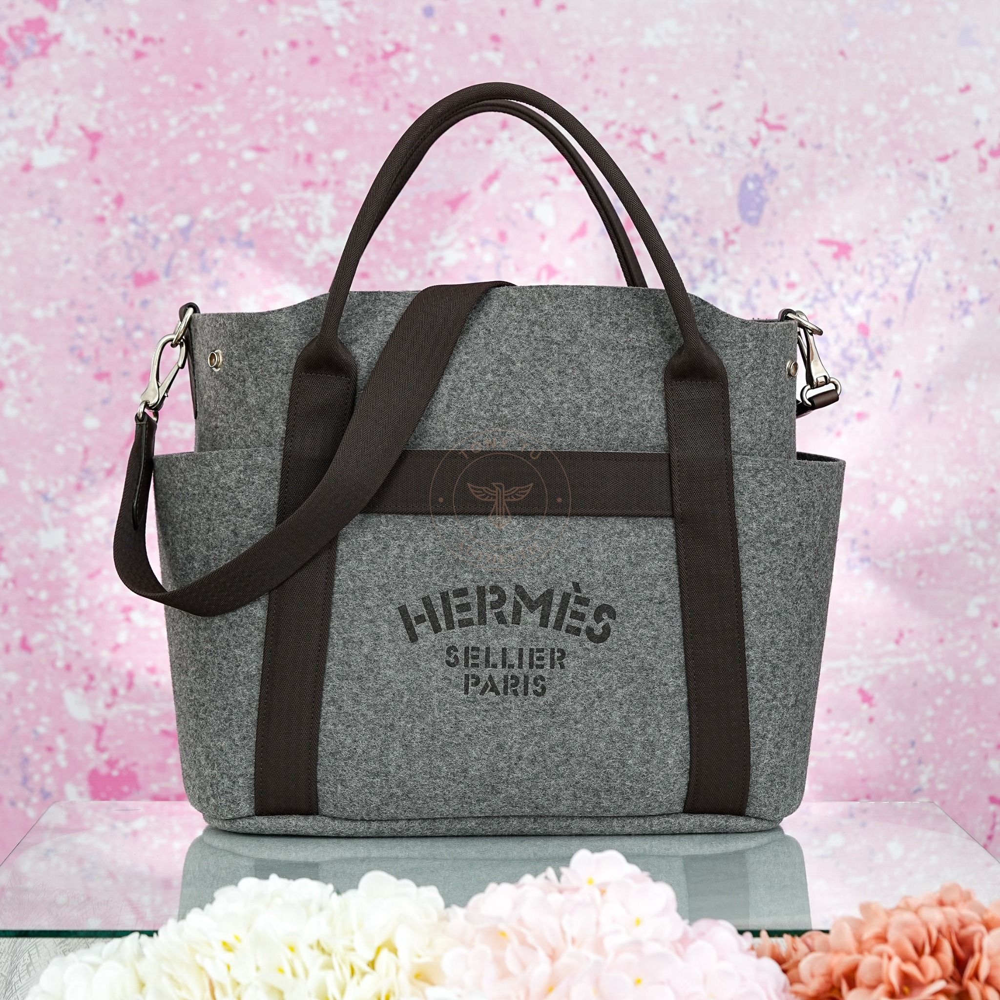 Túi Hermès Sac à Dépêches Groom Tote Grey Felt size 38