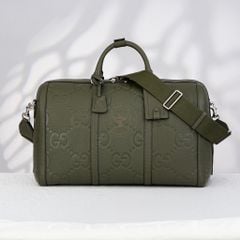 Túi du lịch Gucci Jumbo GG Dark Green Cowhide (Xanh rêu) size 45