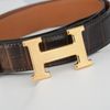 Thắt lưng Hermès H Guillochee Brown Crocodile (size 90-95)