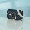 Túi đeo Gucci GG Marmont Navy Blue/White Calfskin (Xanh Navy) size Mini