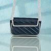 Túi đeo Gucci GG Marmont Navy Blue/White Calfskin (Xanh Navy) size Mini