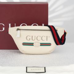 Túi đeo Gucci Print Belt Bag Vintage Logo White Small