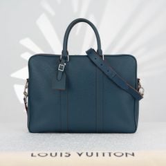 Cặp tài liệu Louis Vuitton Porte-Documents Voyage Taiga Blue Size 35