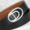 Thắt lưng Hermes Ovale Buckle Reversible Boxcalf/Togo (Đen/Nâu Gold) size 95