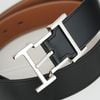 Thắt lưng Hermes Quentin Reversible Boxcalf/Togo (Đen/Nâu Gold) size 85