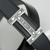 Thắt lưng Hermes Touareg Letter Sliver Buckle Reversible Boxcalf/Togo (Đen/Xám) size 95