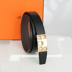 Thắt lưng Hermès Collier Golden De Chien Boxcalf/Togo size 95 (Đen/Nâu)