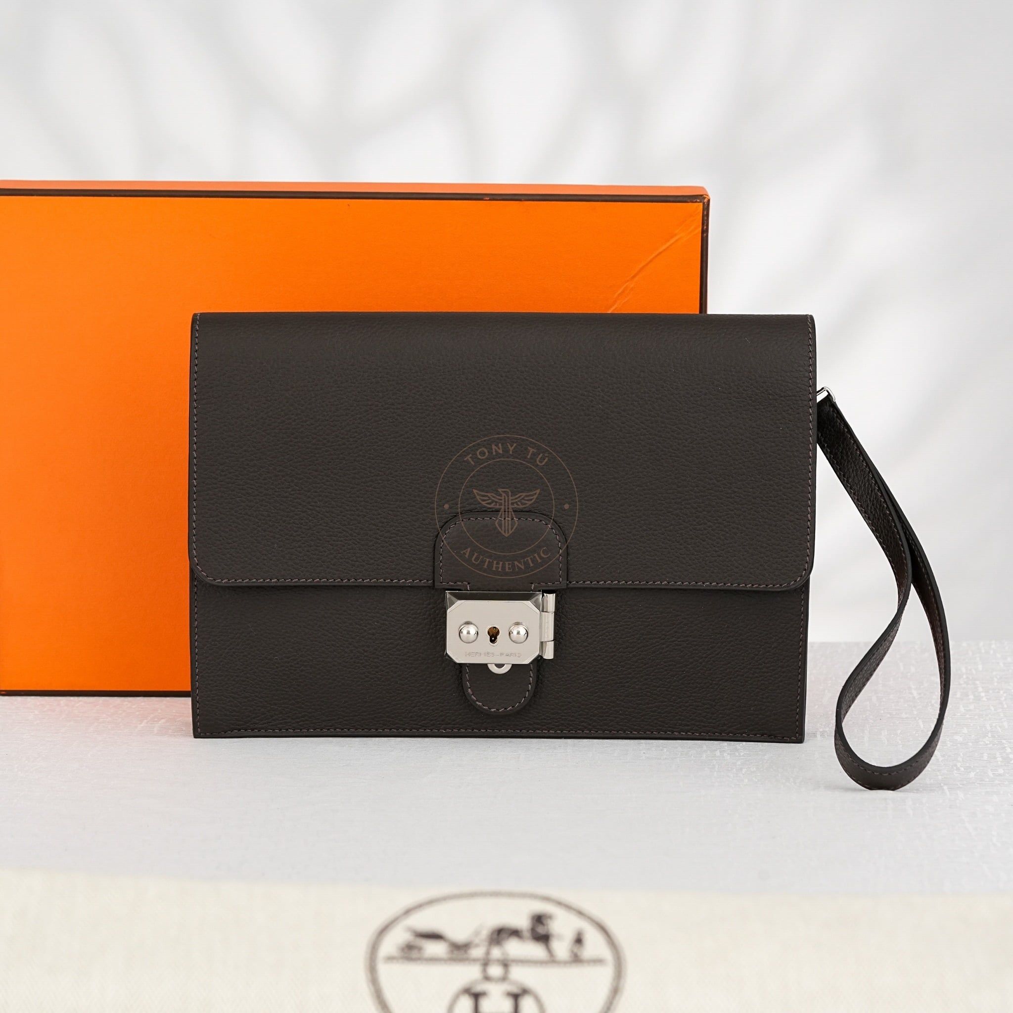 Clutch Hermès Sac à Dépêches Bordeaux Togo size 23