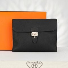 Túi đeo Hermès Sac à Dépêches Messenger Togo Black Noir size 29