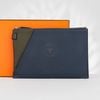 Clutch /Pouch Hermès Cabavertige Togo Navy Olive (Xanh Navy/Xanh Olive) size 30