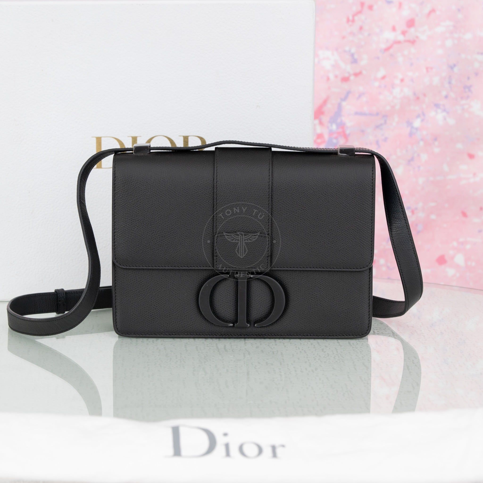 Túi Dior 30 Montaigne Calf Black Size 24