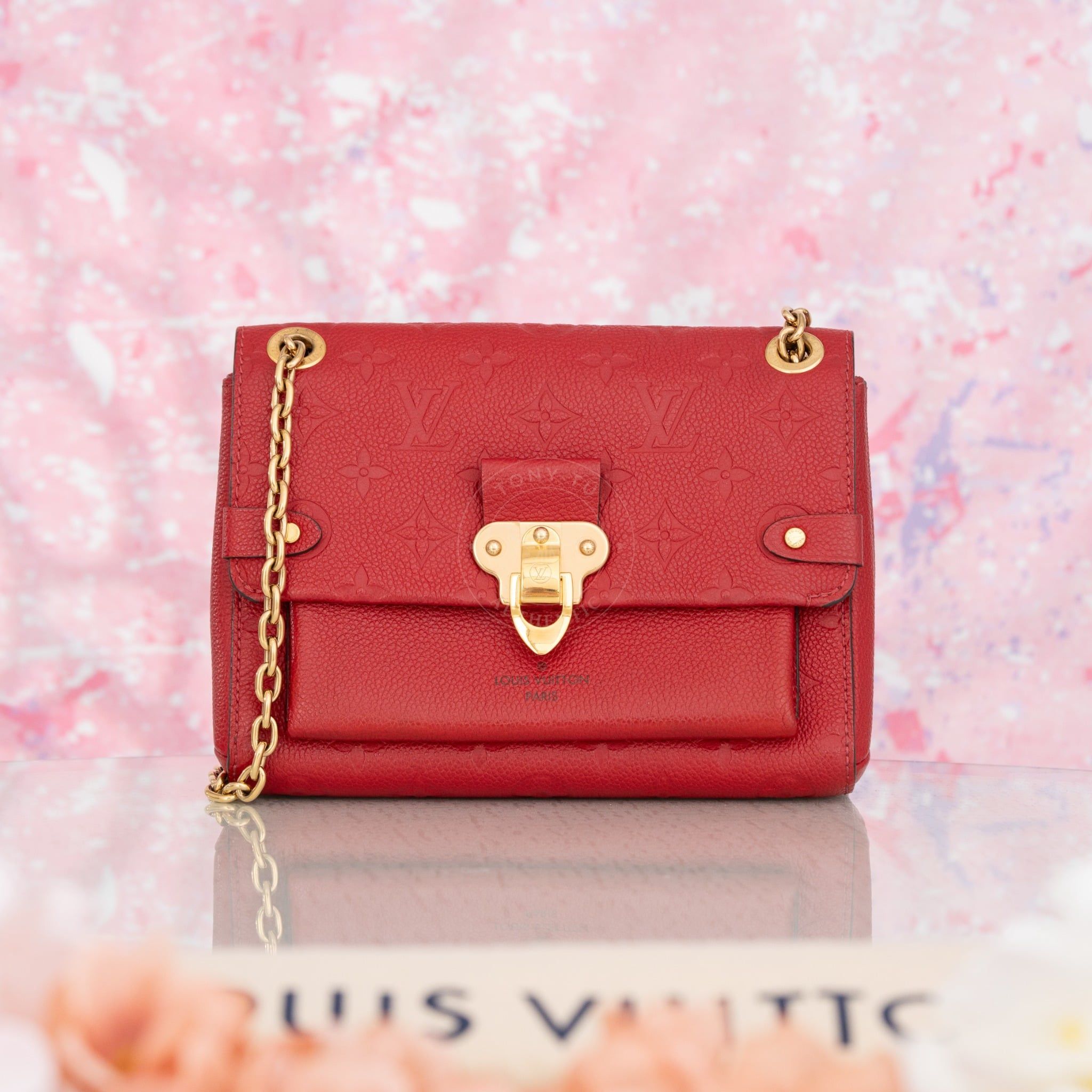 Túi Louis Vuitton Vavin Fauve Monogram Empreinte size 20 (Đỏ Ruby)