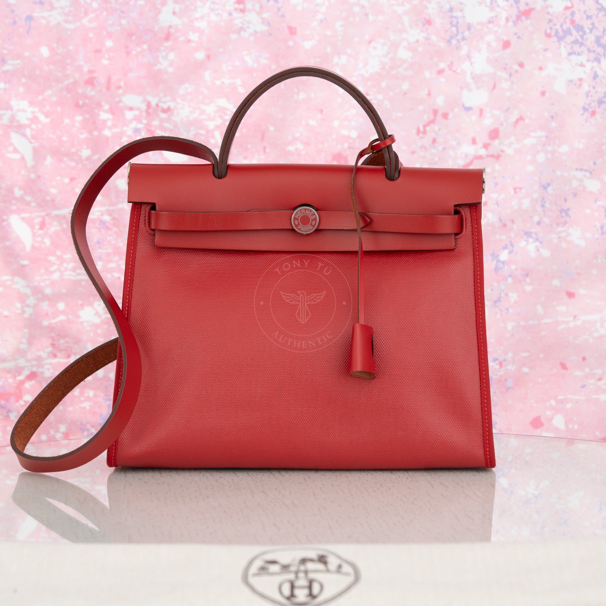 Túi Hermès Herbag Zip Rouge Pigment size 31