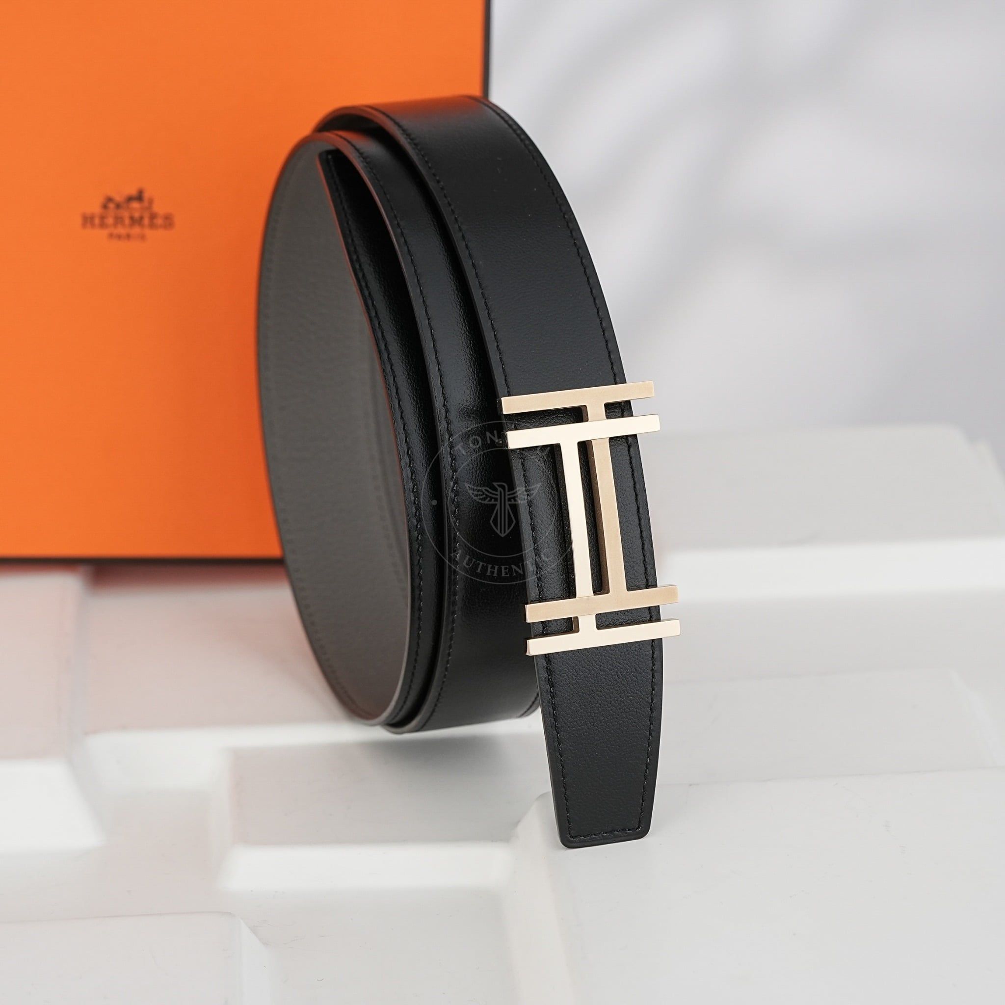 Thắt lưng Hermès H au Carré Doré Togo/Boxcalf size 100