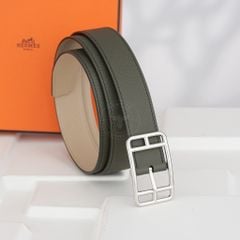Thắt lưng Hermès Cape Cod Epsom (Xanh Xám/ Beige) size 100