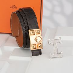 Thắt lưng Hermès De Chien H Guilochée Aligator size 95
