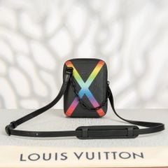 Túi đeo Louis Vuitton Virgil Abloh Rainbow Danube Messenger Black Taiga size 16