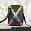 Túi đeo Louis Vuitton Virgil Abloh Rainbow Danube Messenger Black Taiga size 16