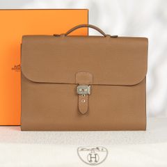 Cặp tài liệu Hermès Sac à Dépêches Taupe Togo size 39