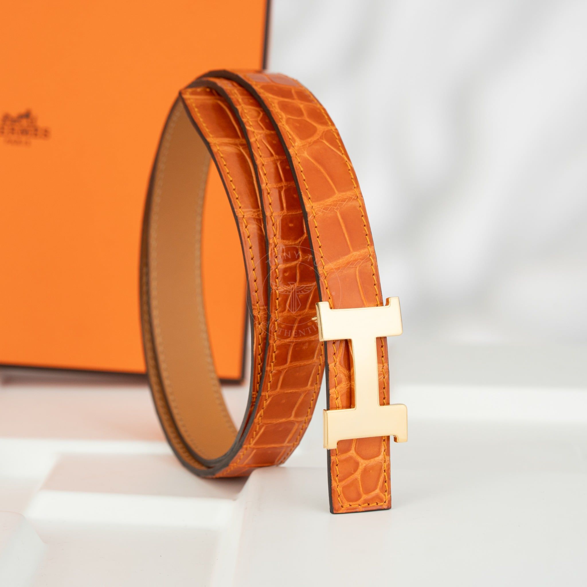 Thắt lưng Hermès H Belt Buckle Crocodile Size 90