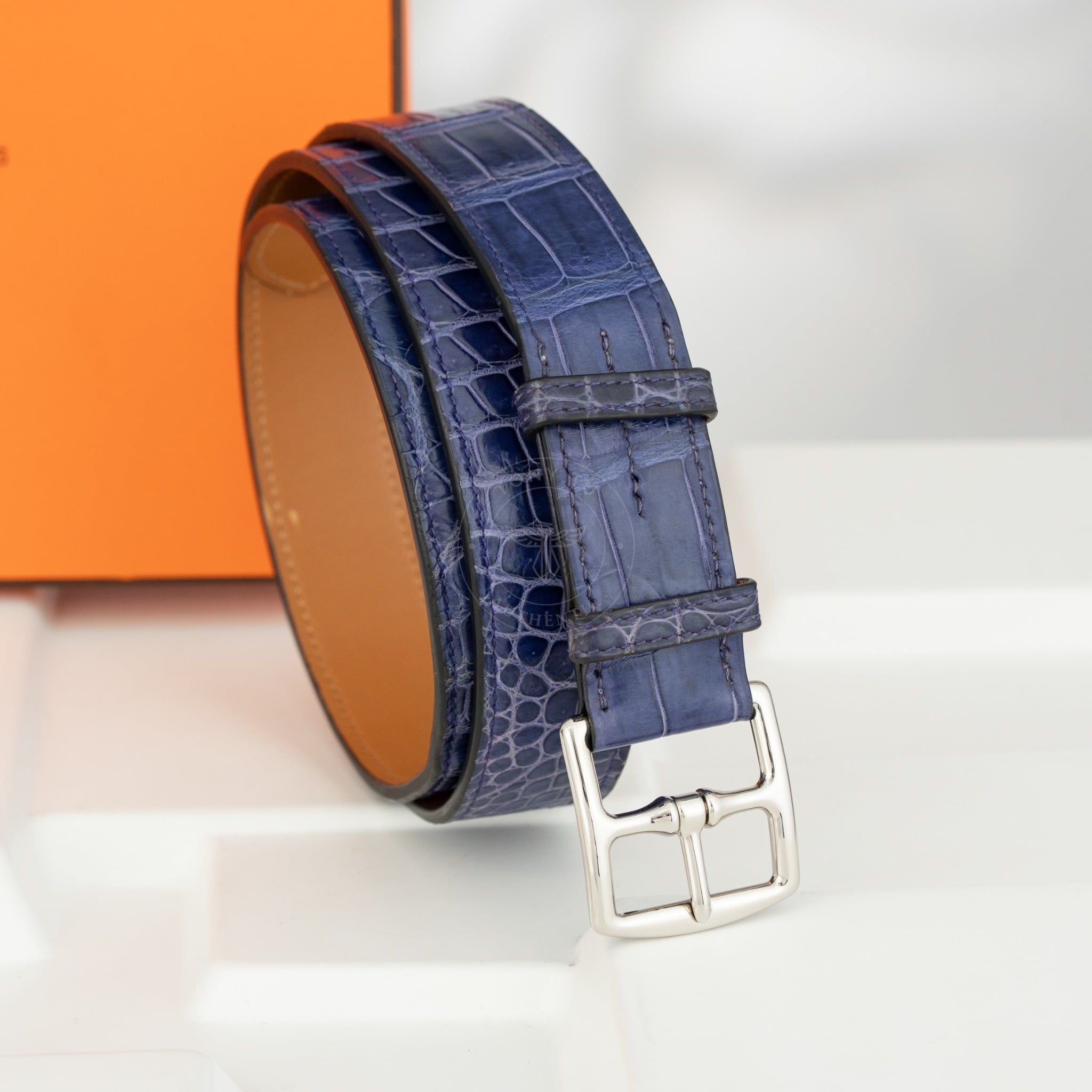 Thắt Lưng Hermès Shiny Crocodile Porosus Size 90