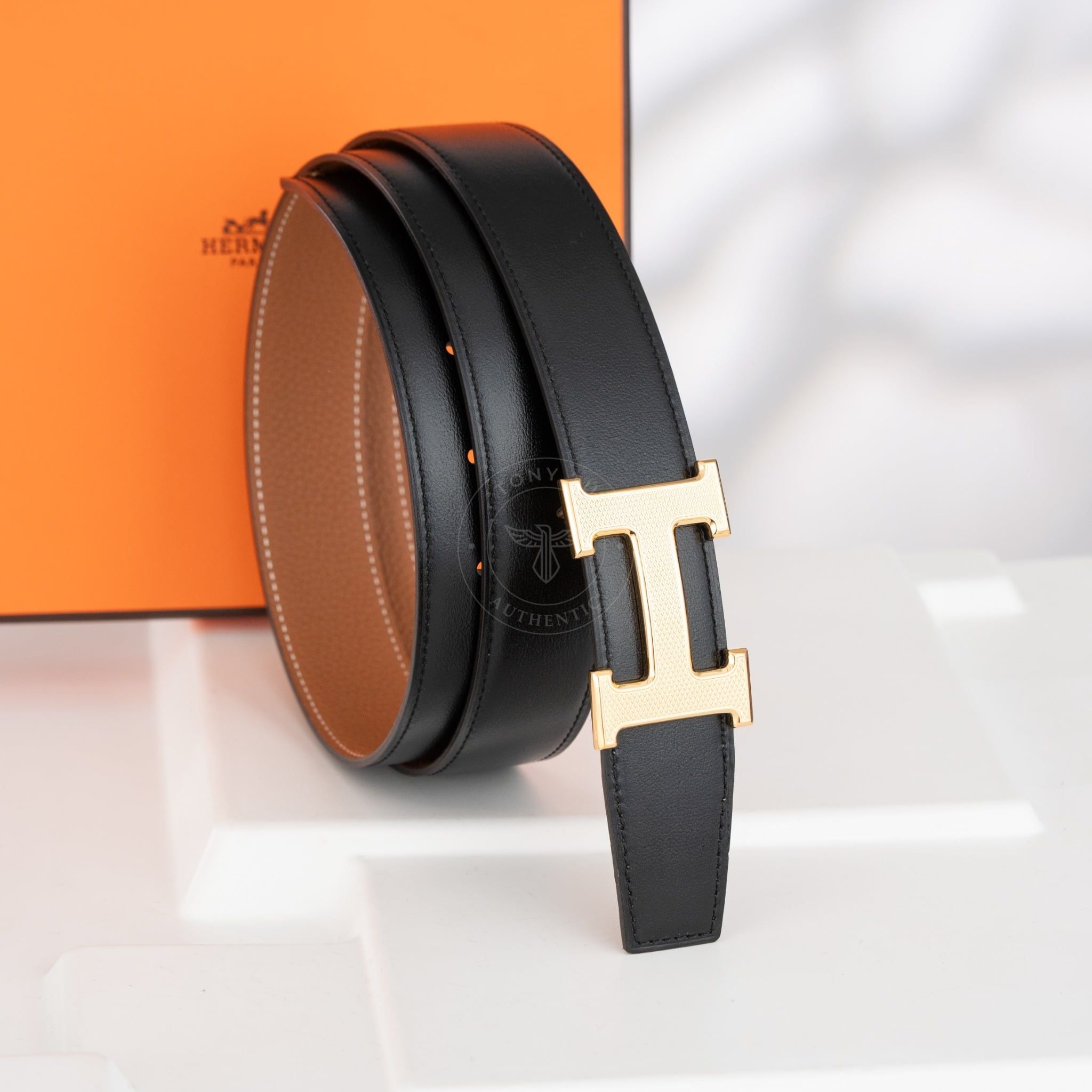 Thắt lưng Hermès H Guillochée Belt Buckle Reversible Togo/Boxcalf size 115