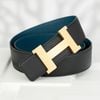 Thắt lưng Hermès H Buckle Reversible Gold Epsom (Xanh Navy/Đen) Size 100