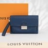 Clutch Louis Vuitton Thames Ostrich Leather in Blue size 24