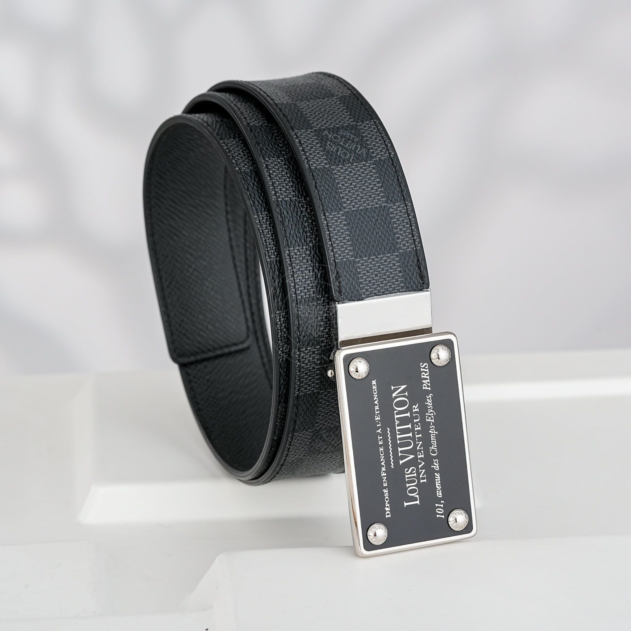 Thắt lưng Louis Vuitton Inventeur Damier Graphite size 100