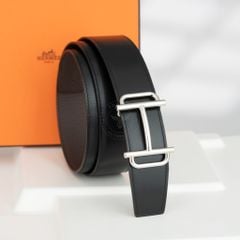 Thắt lưng Hermès Silver Royal Togo/Boxcalf (Đen/Nâu) size 95